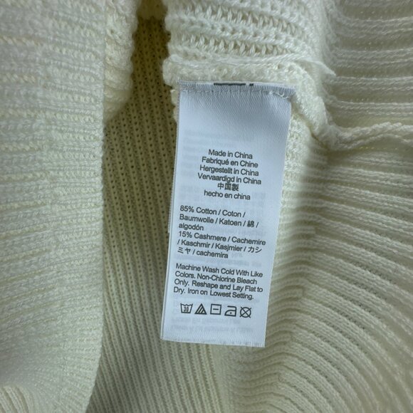 J Crew Sweater Womens Small Pullover Ivory Turtleneck Cotton Cashmere Relaxed - Picture 9 of 14